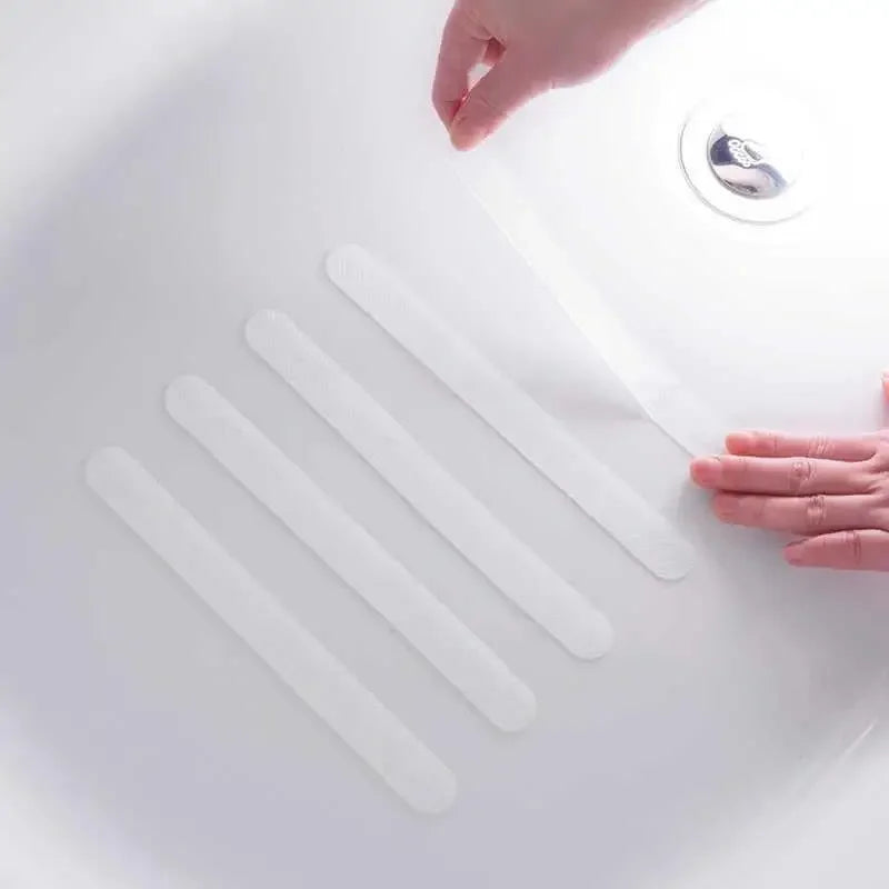 Kit de Tiras Antiderrapantes Transparentes – 5 Unidades para Banheiro, Chuveiro e Escadas