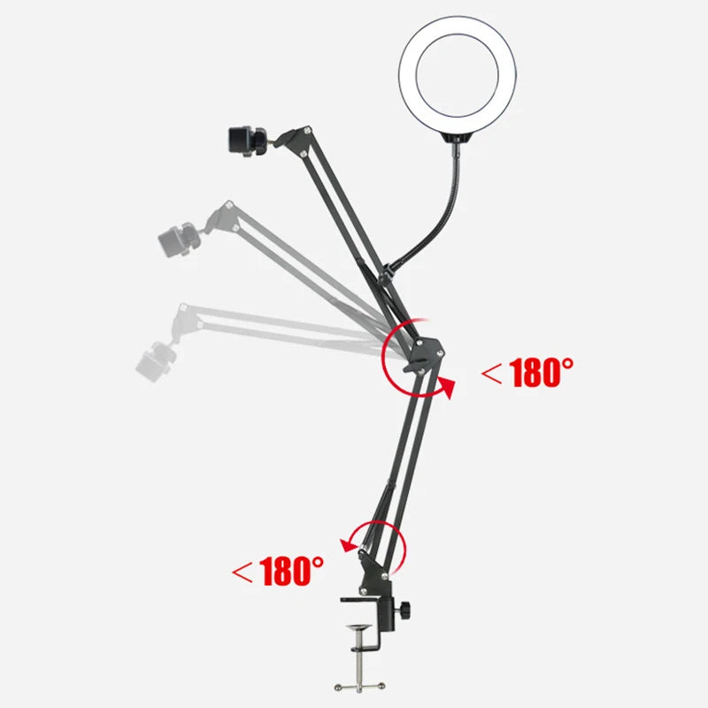 Suporte Profissional com Luz que Transforma Seus Vídeos – Para Criadores que Levam a Sério!
